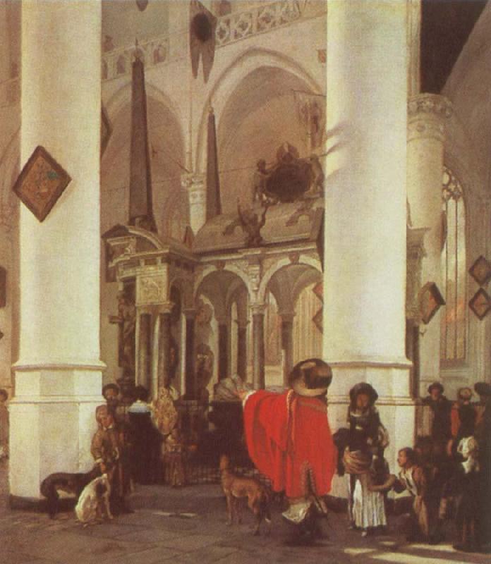 Emmanuel de Witte Interior of the Nieuwe Kerk,Delft with the Tomb of WIlliam i of Orange